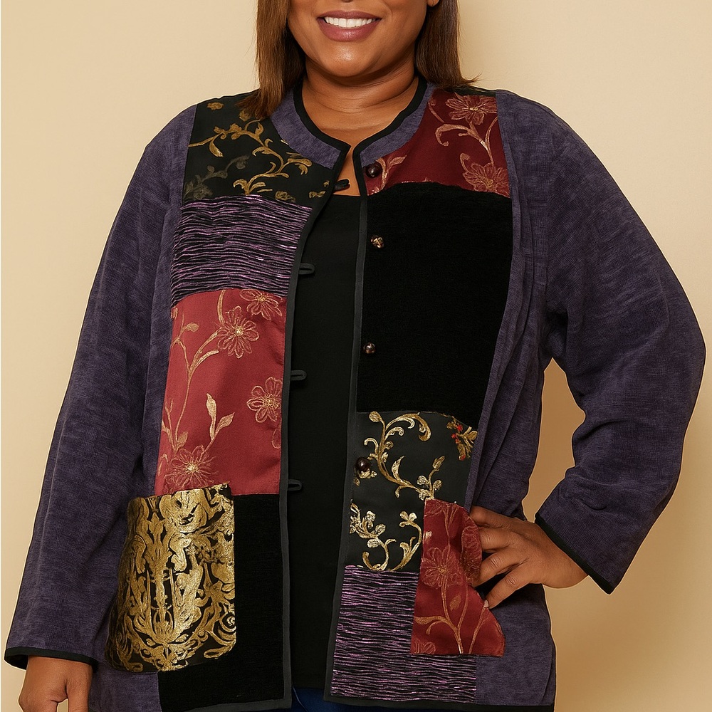 Allure Women's Elegant Patchwork Blazer - image 1